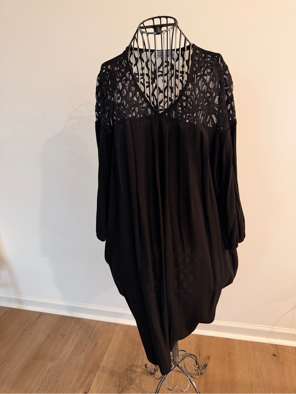 Cost Plus World Market Black Lace Overlay Top